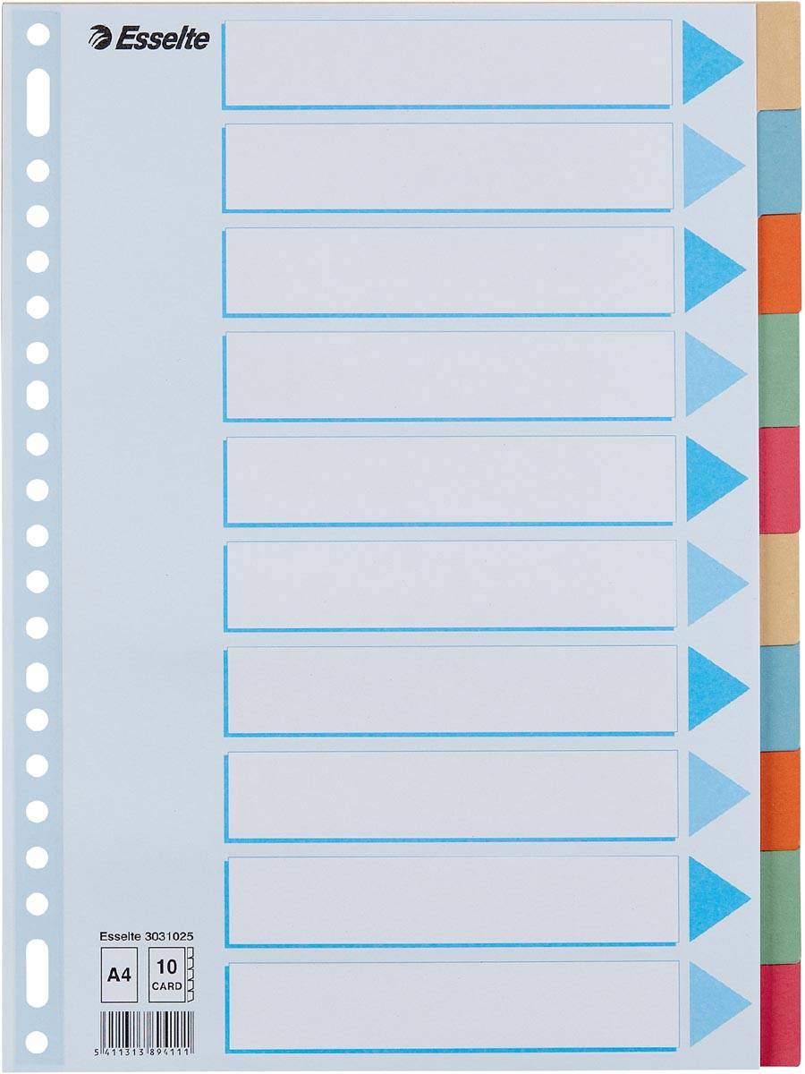 Esselte tabbladen 10 tabs, karton van 275 g/m²