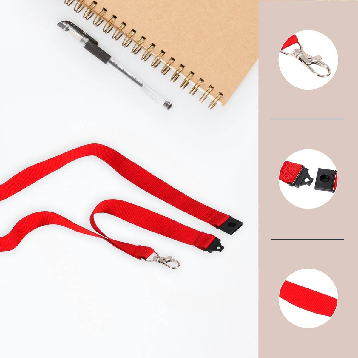 Europel badgekoord, rood, pak van 10 stuks