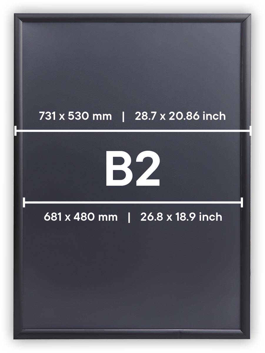 Europel Clicklijst Economy, lijst 25 mm, ft B2, zwart