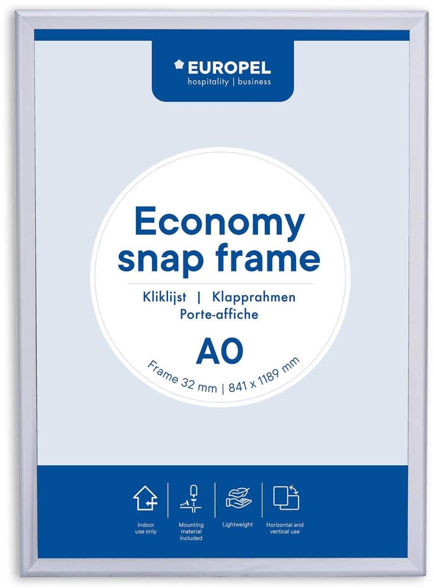 Europel Clicklijst Economy, lijst 32 mm, ft A0, zilver