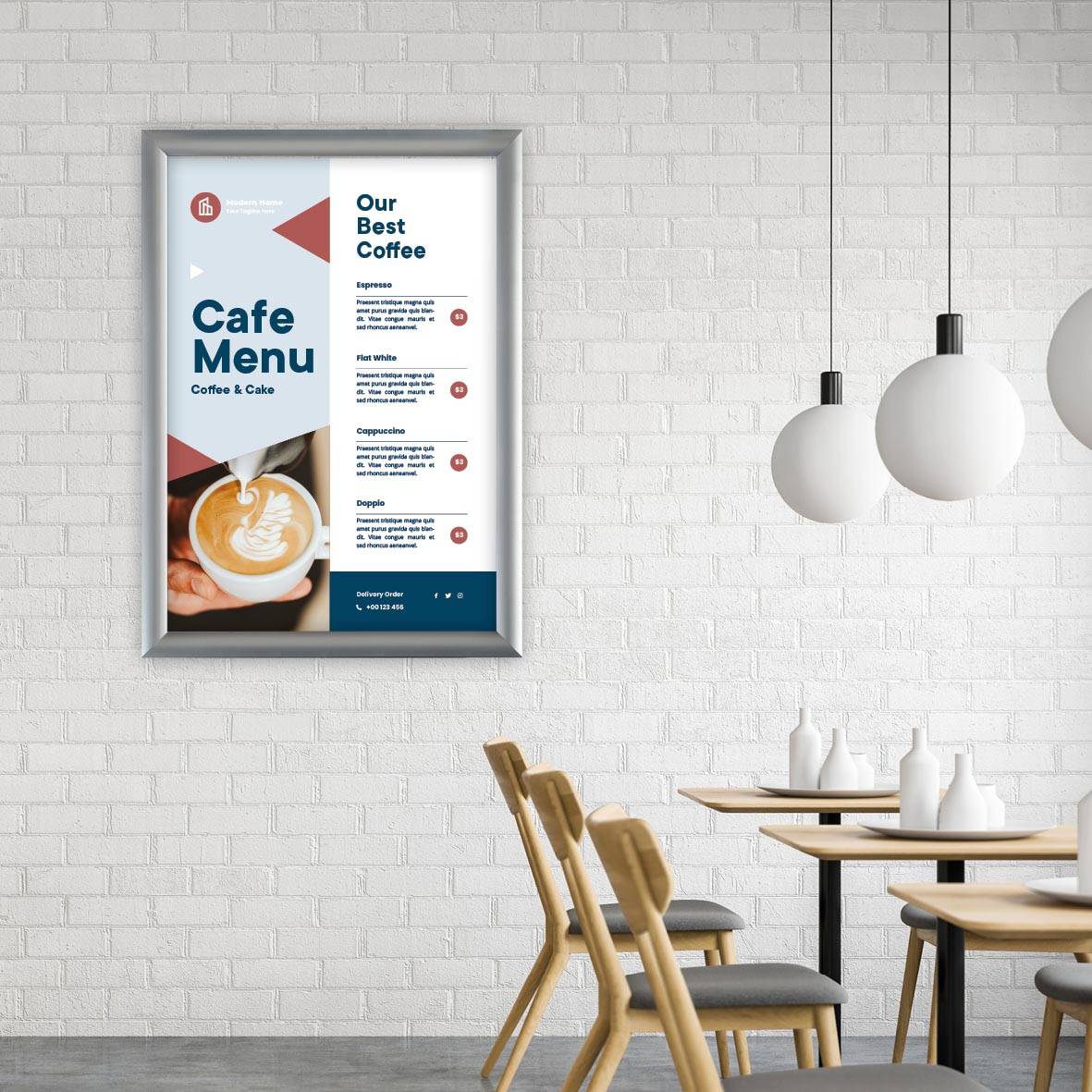 Europel clicklijst, lijst 25mm A2, zilverkleurig posterframe