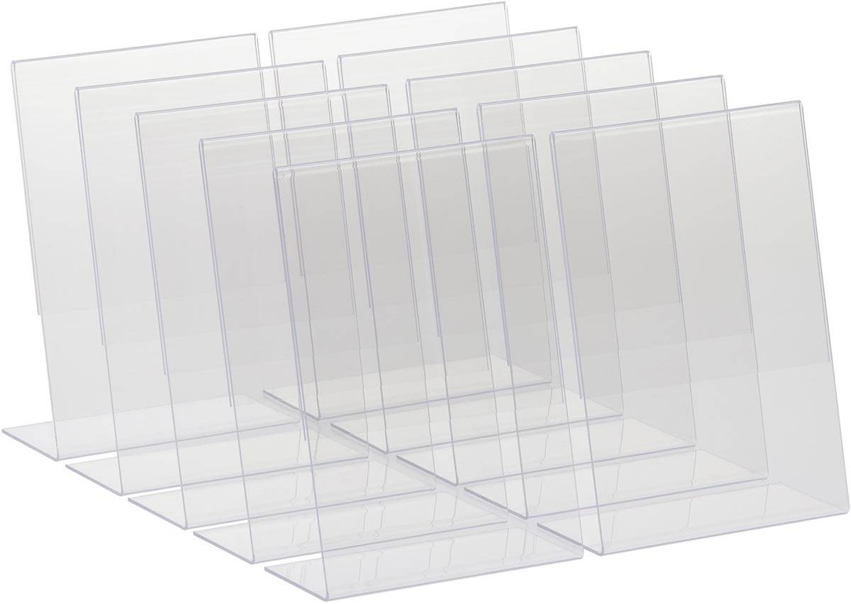 Europel folderhouder Budget, met L-voet, ft A6, staand, pak van 10 stuks