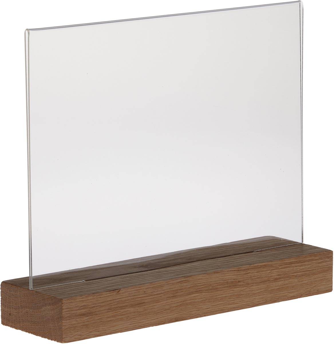 Europel folderhouder Premium, met houten T-voet, ft A5, liggend