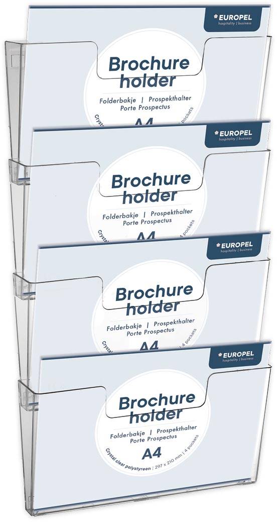 Europel wandfolderhouder, 4 x ft A4, landscape