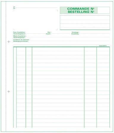 Exacompta bestellingen, ft 21 x 18 cm, tweetalig, tripli (50 x 3 vel)
