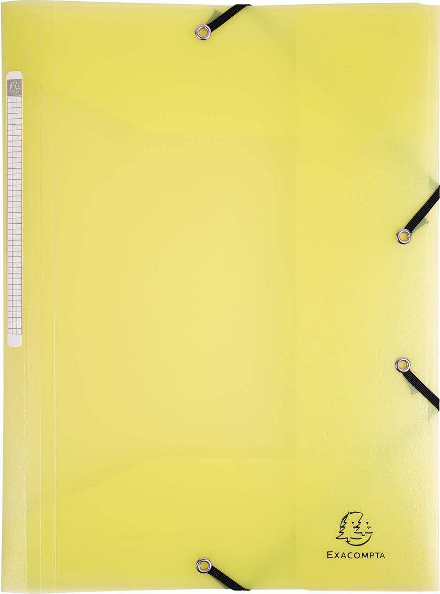 Exacompta Chromaline elastomap met 3 kleppen, met rugetiket, geassorteerde pastelkleuren