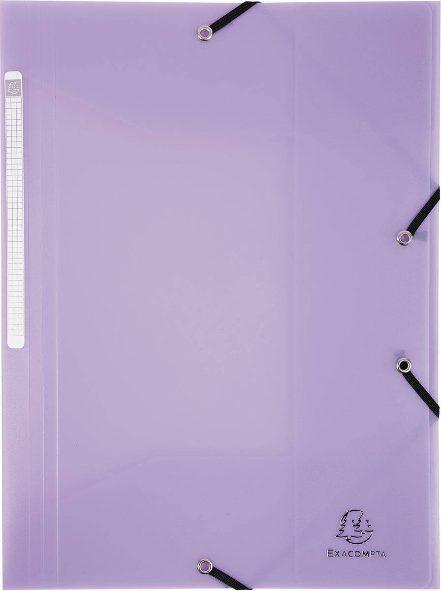 Exacompta Chromaline elastomap met 3 kleppen, met rugetiket, geassorteerde pastelkleuren