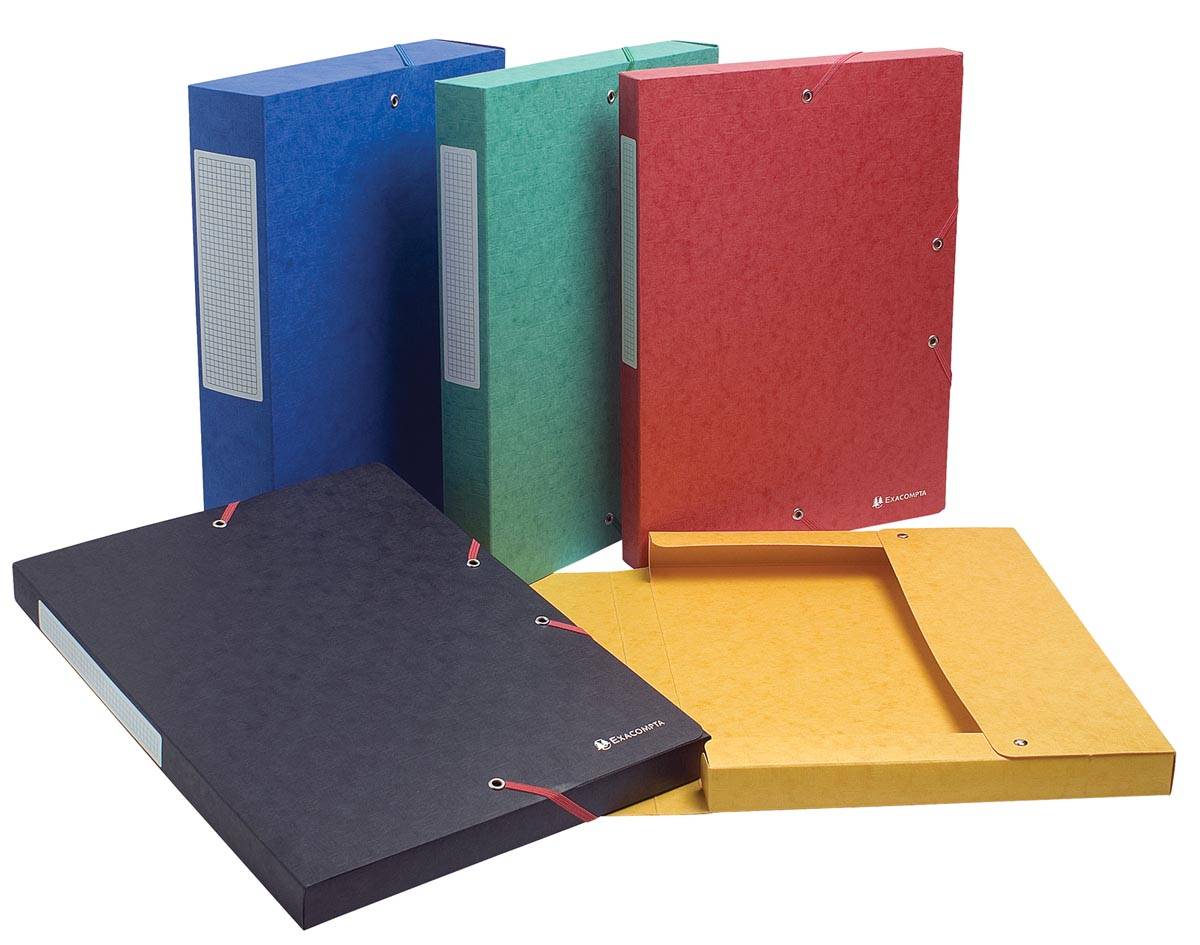 Exacompta elastobox Exabox geel, rug van 2,5 cm