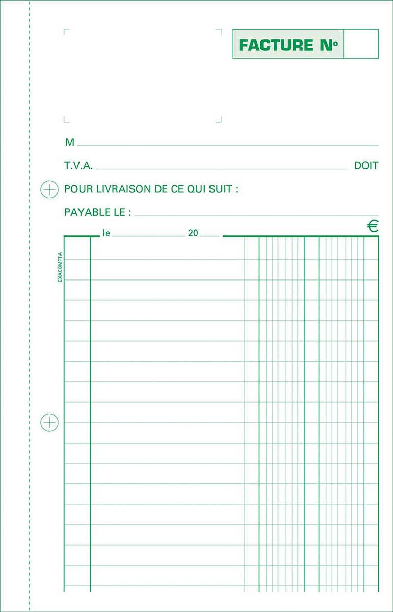 Exacompta facturen, ft 21 x 13,5 cm, dupli, Franstalig