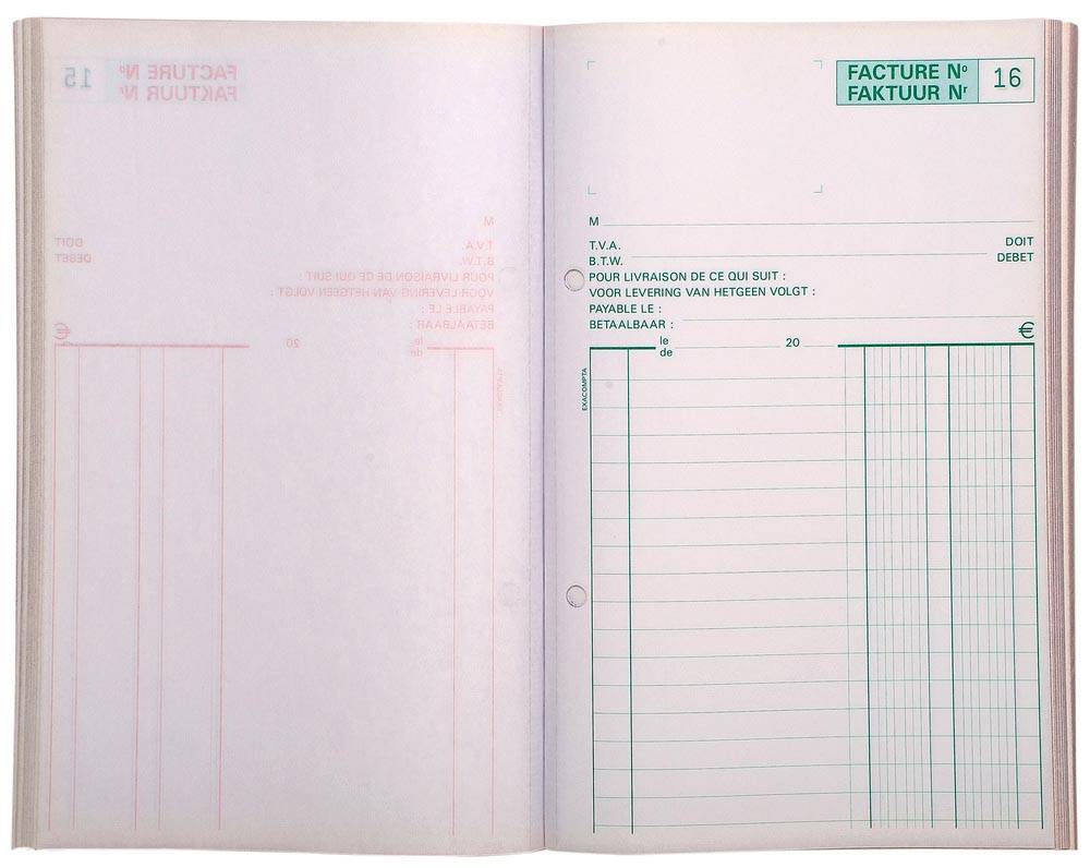 Exacompta factuurboek, ft 21x13,5 cm, tweetalig, tripli (50 x 3 vel)