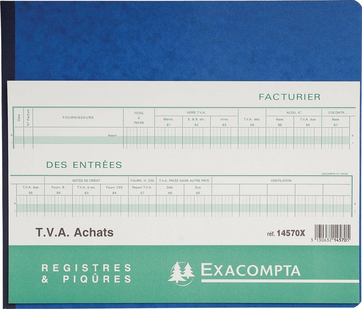 Exacompta formulieren inkoop met BTW, ft 27 x 32 cm, Franstalig