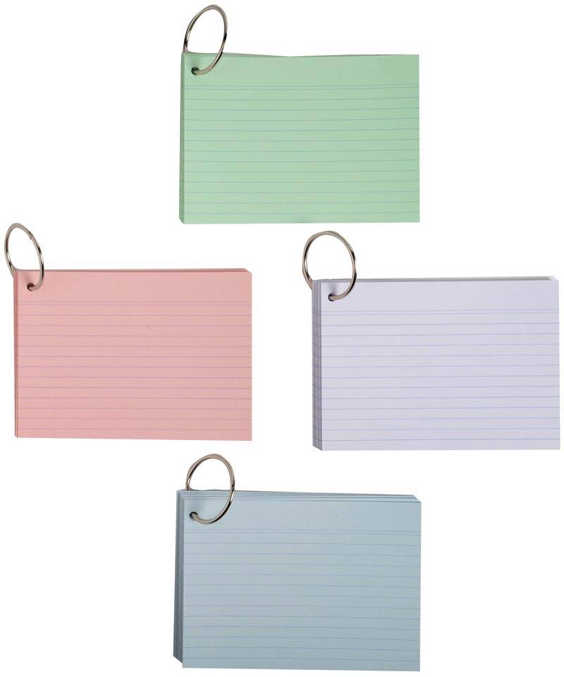 Exacompta gekleurde systeemkaarten, ft A6, gelijnd, pak van 50 stuks