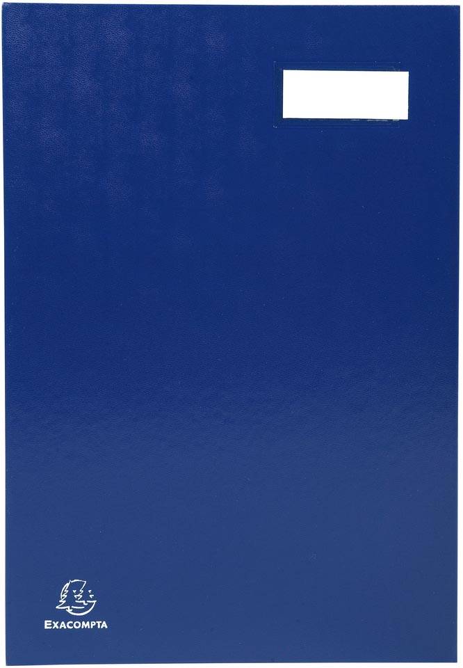 Exacompta handtekenmap voor ft 24 x 35 cm, uit karton overdekt met pvc, 20 indelingen, blauw