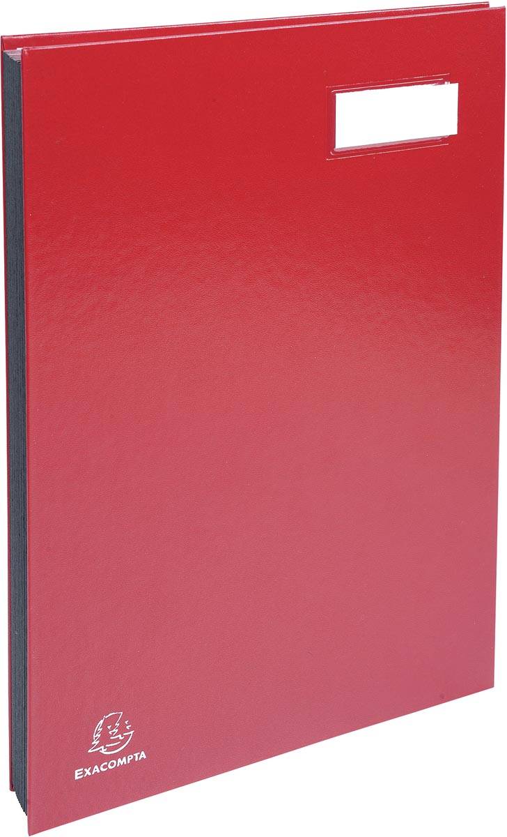 Exacompta handtekenmap voor ft 24 x 35 cm, uit karton overdekt met pvc, 20 indelingen, rood