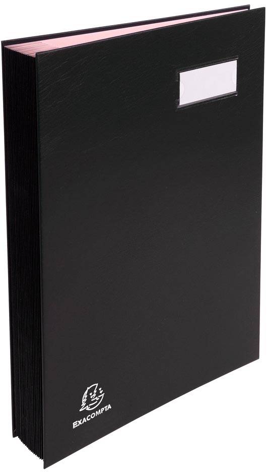 Exacompta handtekenmap voor ft 24 x 35 cm, uit karton overdekt met pvc, 20 indelingen, zwart