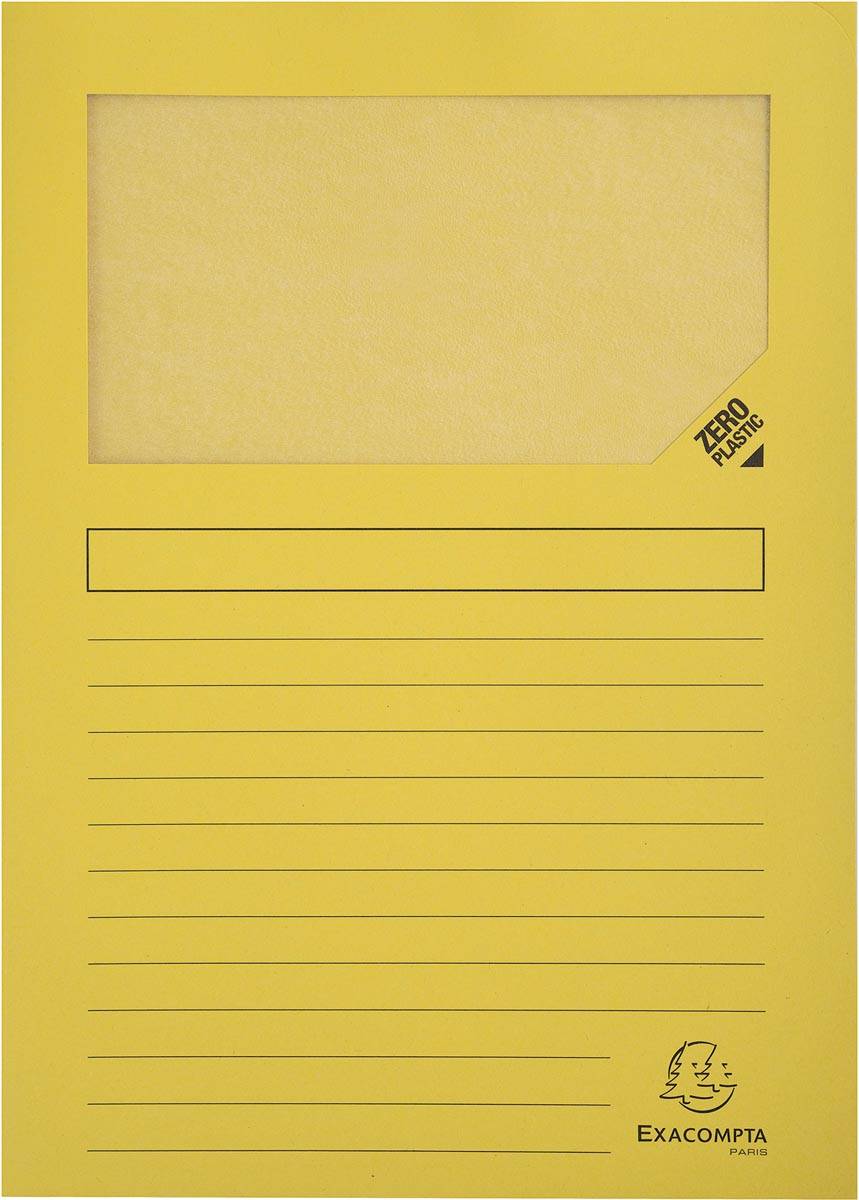 Exacompta L-map met venster Forever, pak van 100 stuks, geel