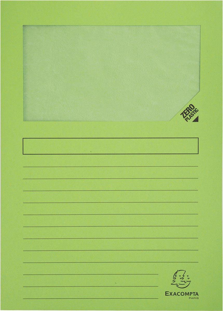 Exacompta L-map met venster Forever, pak van 100 stuks, lichtgroen