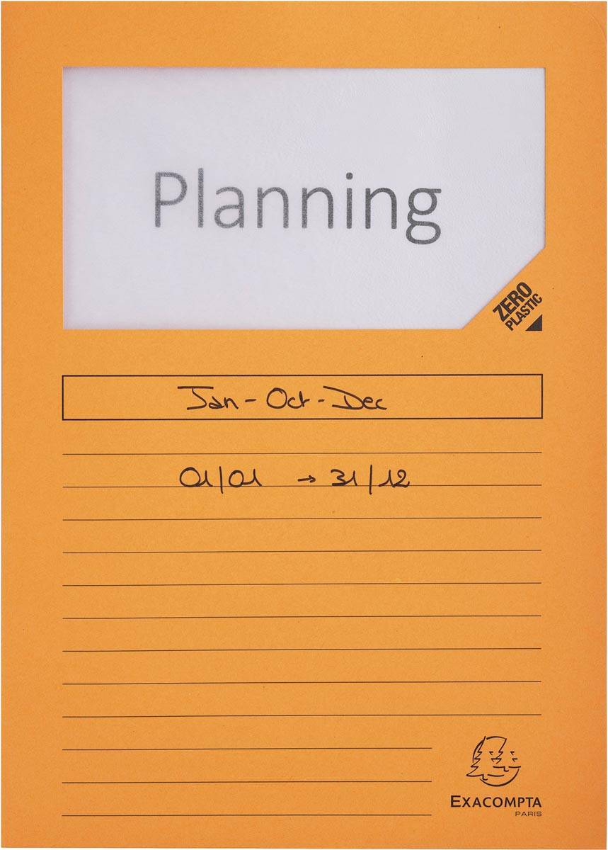 Exacompta L-map met venster Forever, pak van 100 stuks, oranje