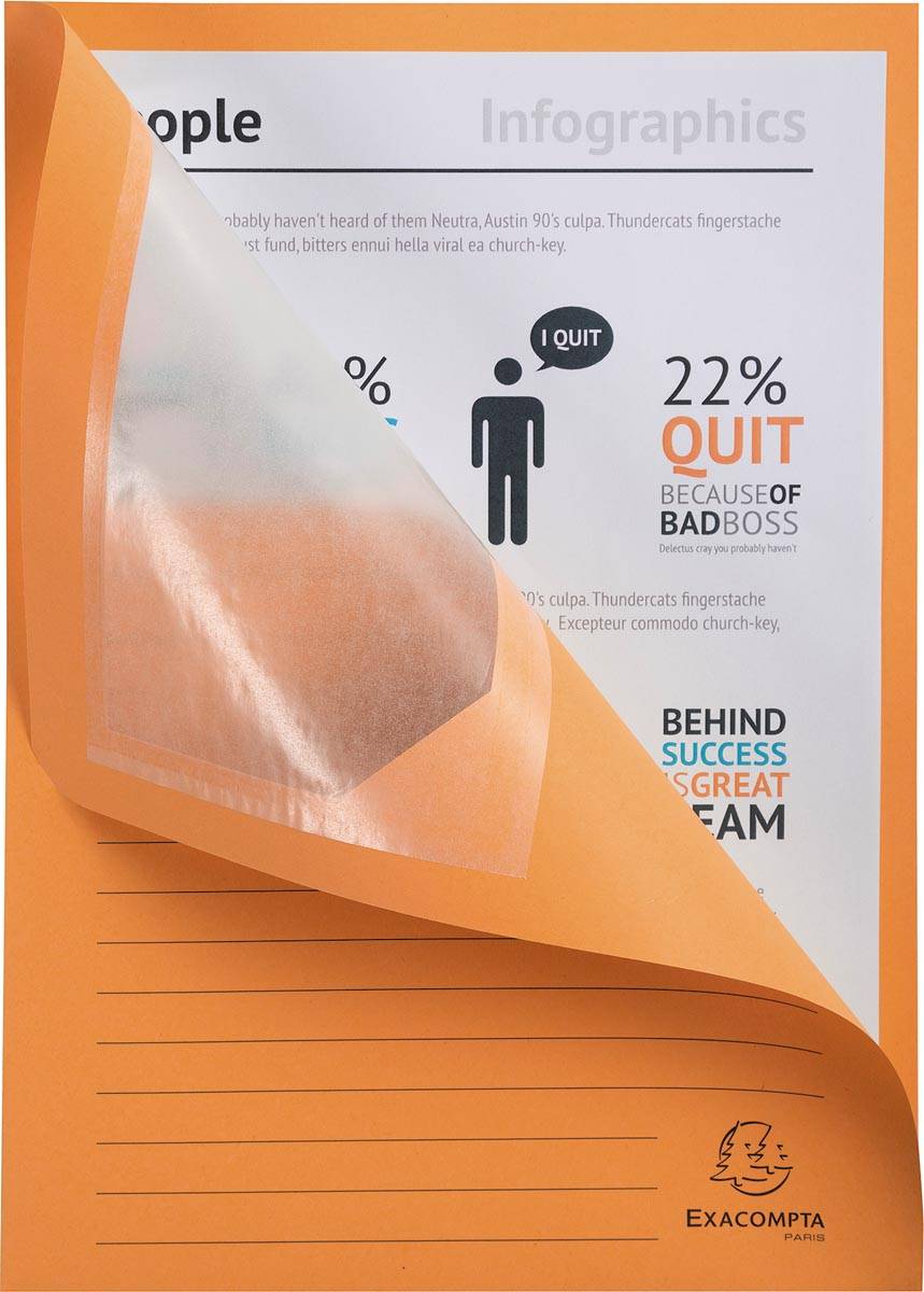 Exacompta L-map met venster Forever, pak van 100 stuks, oranje