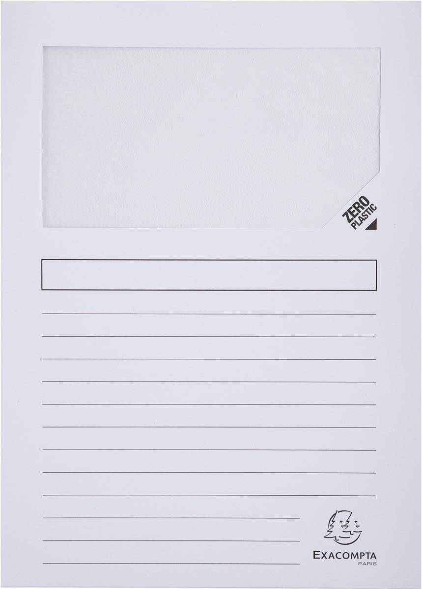 Exacompta L-map met venster Forever, pak van 100 stuks, wit