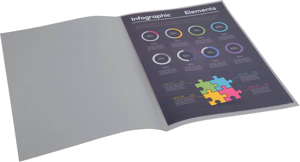 Exacompta Rock's 80 dossiermap, ft 22 x 31 cm, pak van 100, grijs