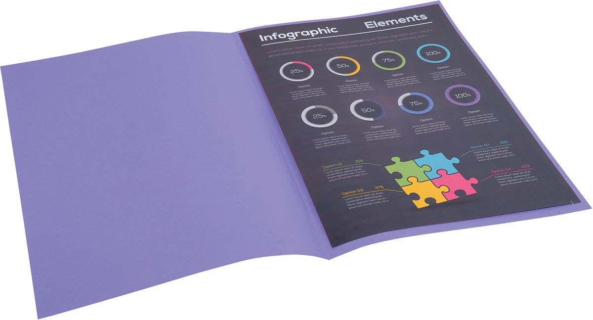 Exacompta Rock's 80 dossiermap, ft 22 x 31 cm, pak van 100, paars
