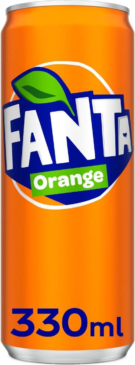 Fanta Orange frisdrank, sleek blik van 33 cl, pak van 24 stuks
