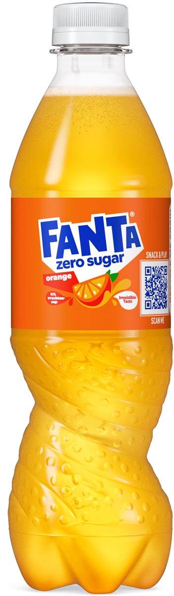 Fanta Orange Zero frisdrank, fles van 50 cl, pak van 12 stuks
