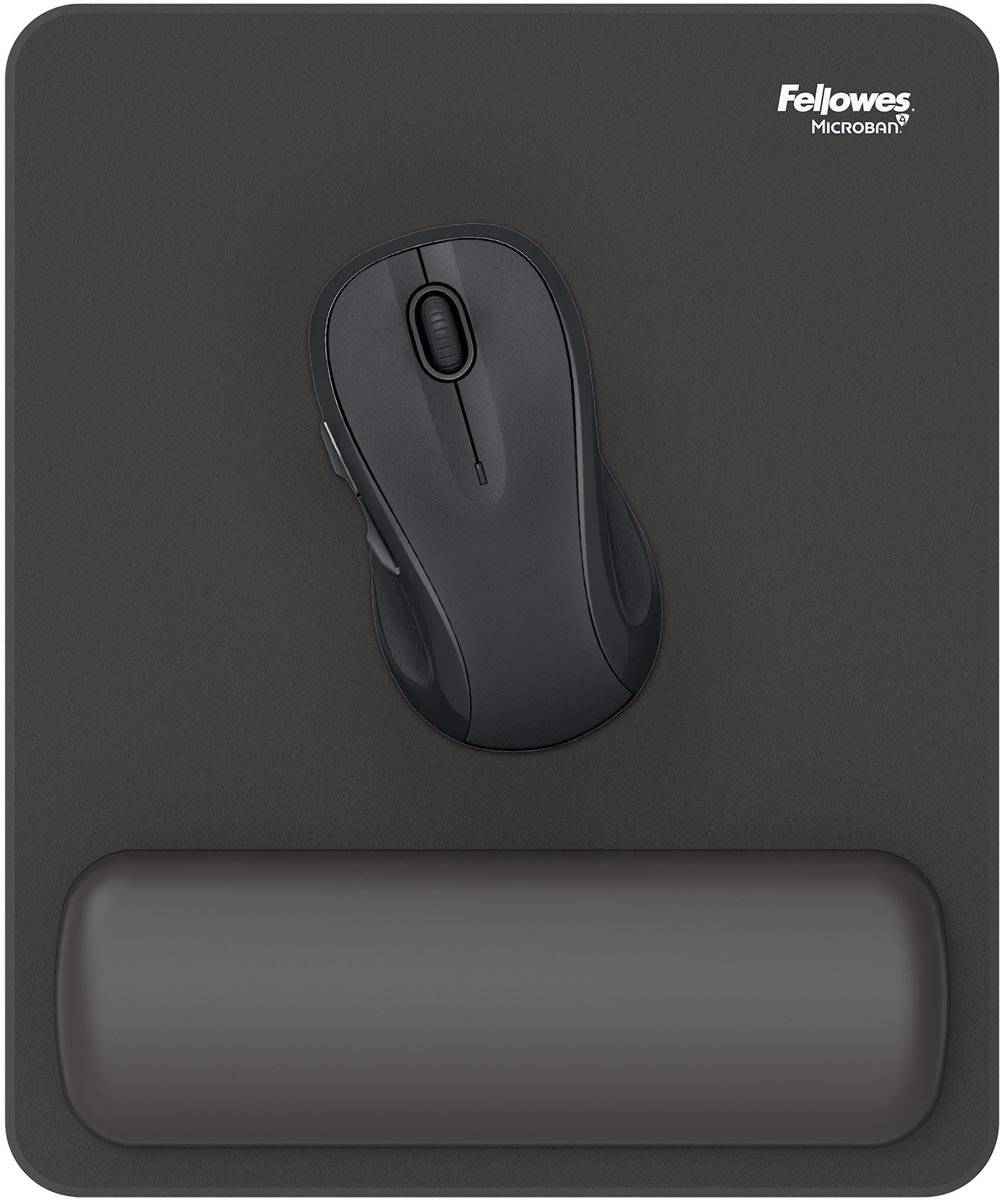 Fellowes Breyta muismat met polssteun, zwart