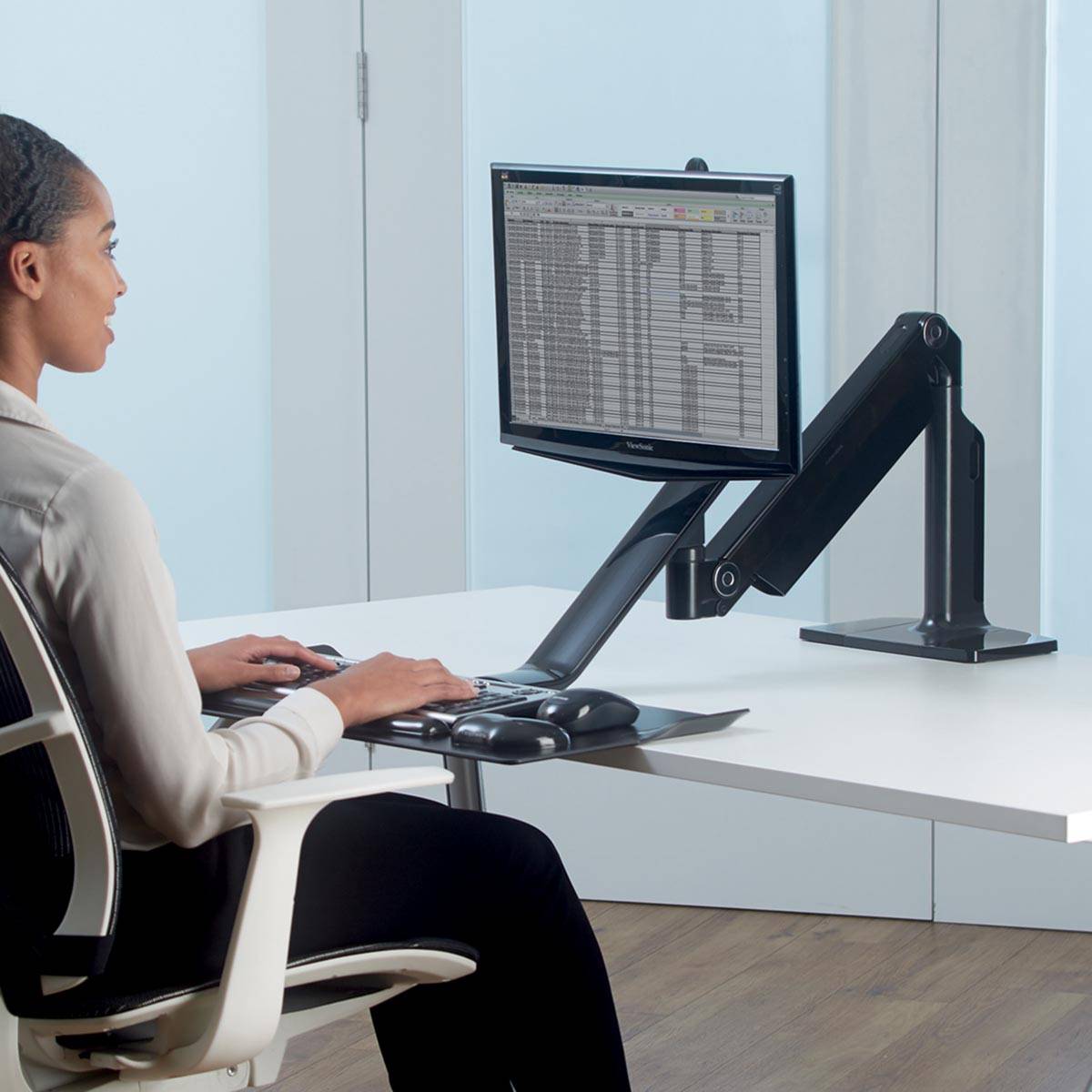 Fellowes Extend werkplatform, voor enkele monitorarm