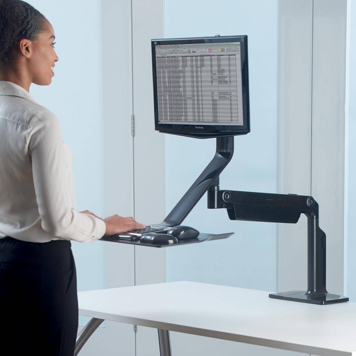 Fellowes Extend werkplatform, voor enkele monitorarm