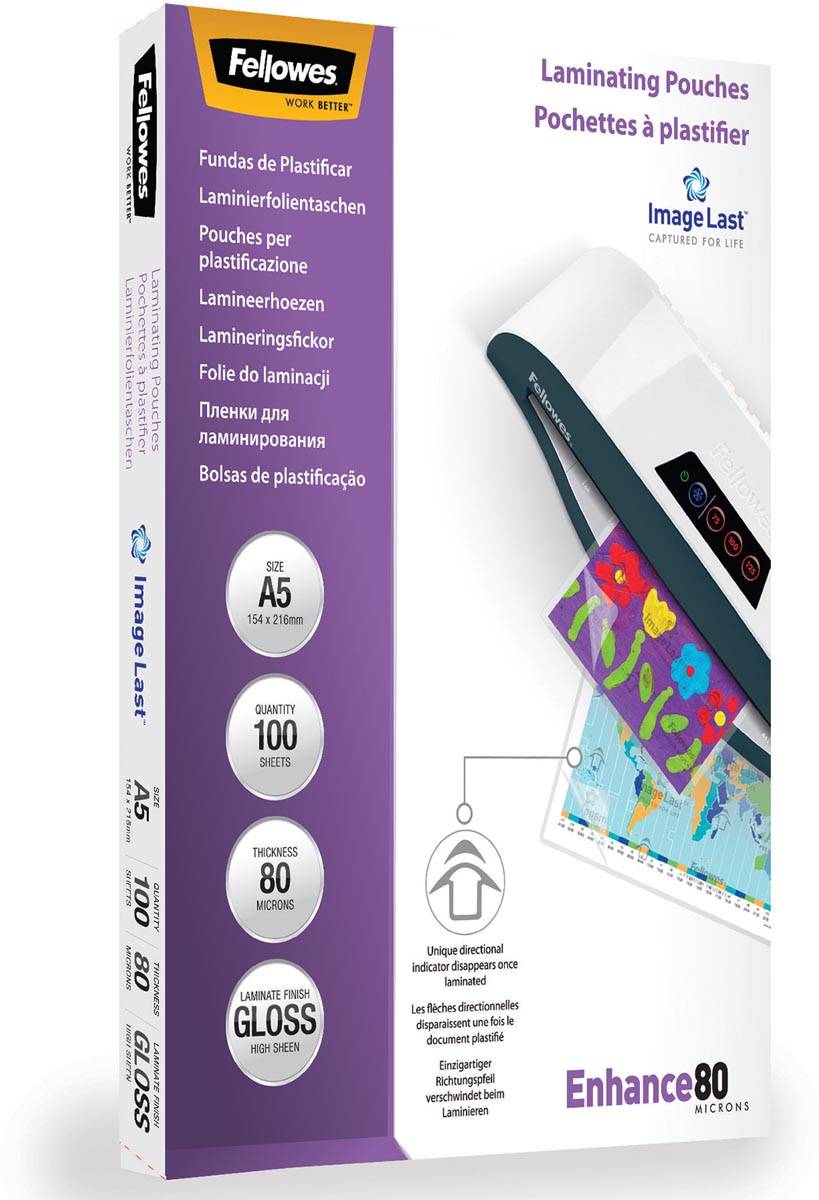 Fellowes lamineerhoes Enhance80 ft A5, 160 micron (2 x 80 micron), pak van 100 stuks
