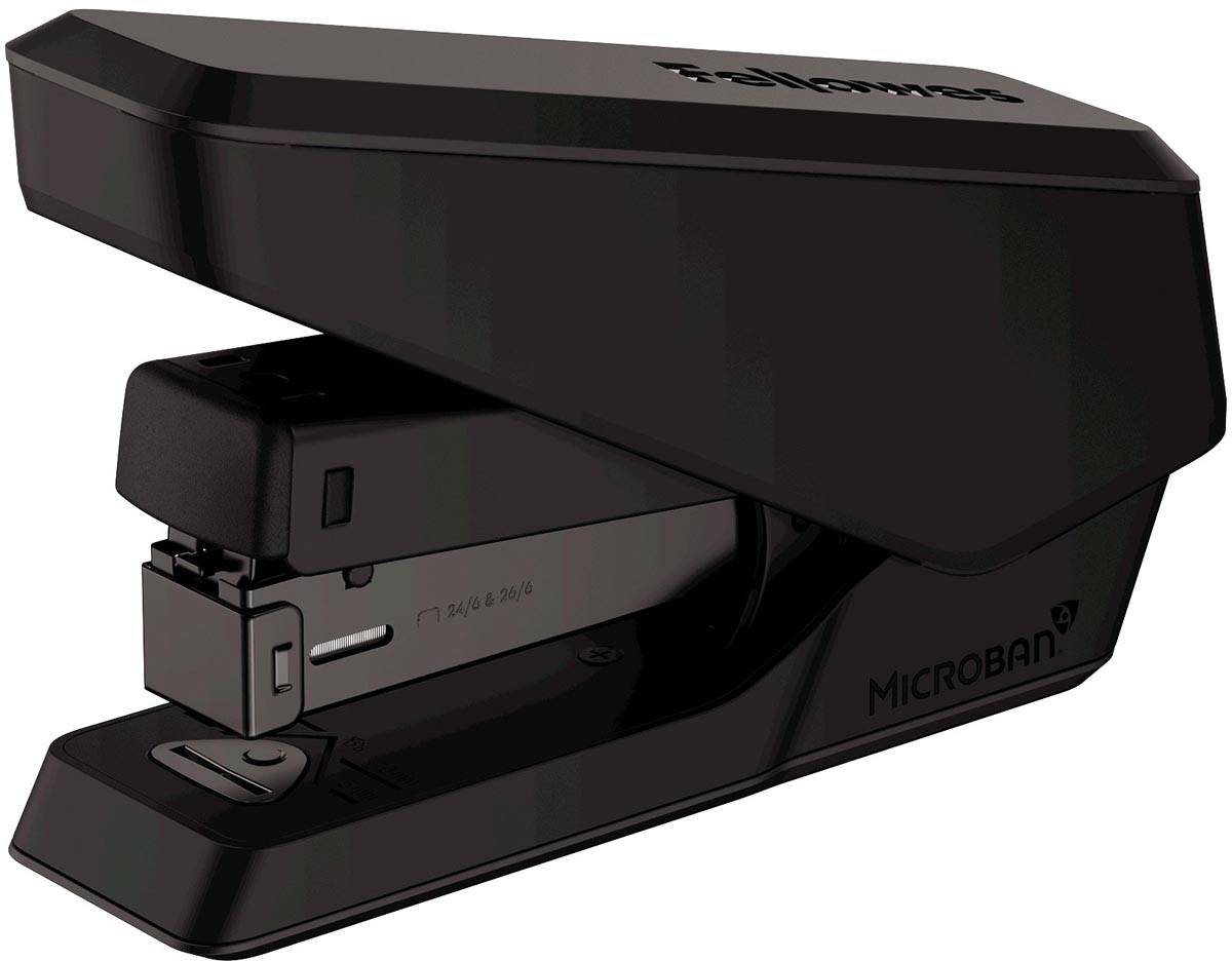 Fellowes LX840 EasyPress nietmachine, met Microban, half strip, 25 blad, zwart