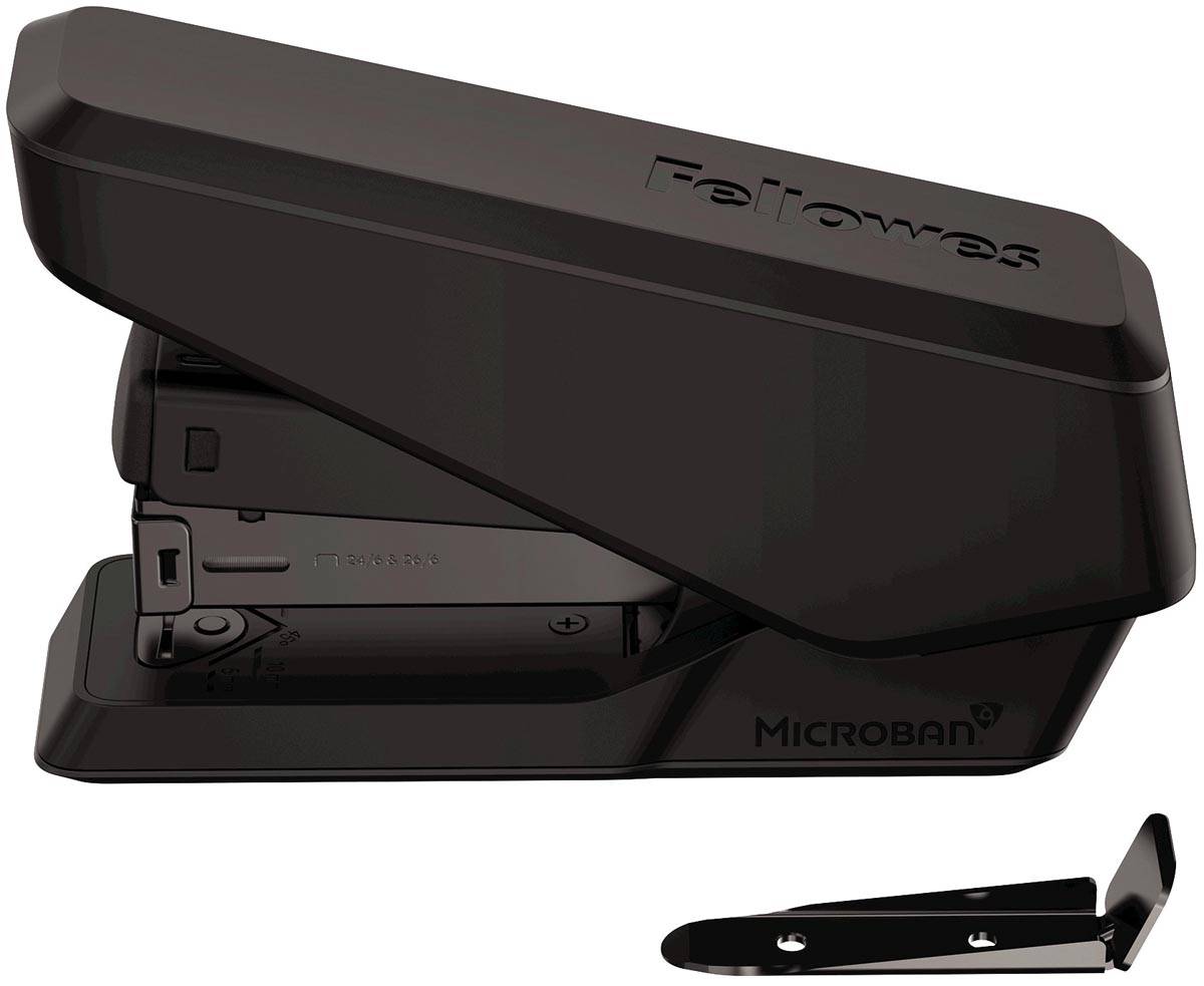 Fellowes LX840 EasyPress nietmachine, met Microban, half strip, 25 blad, zwart