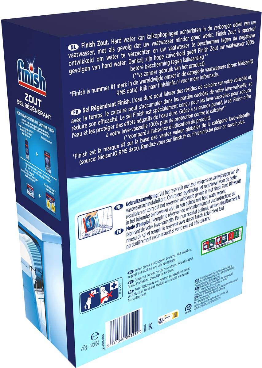 Finish zout voor vaatwasser, doos van 4 kg