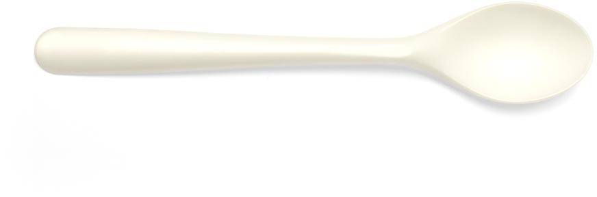 Folia dessertlepel, herbruikbaar, uit CPLA, 14,5 cm, wit, pak van 50 stuks