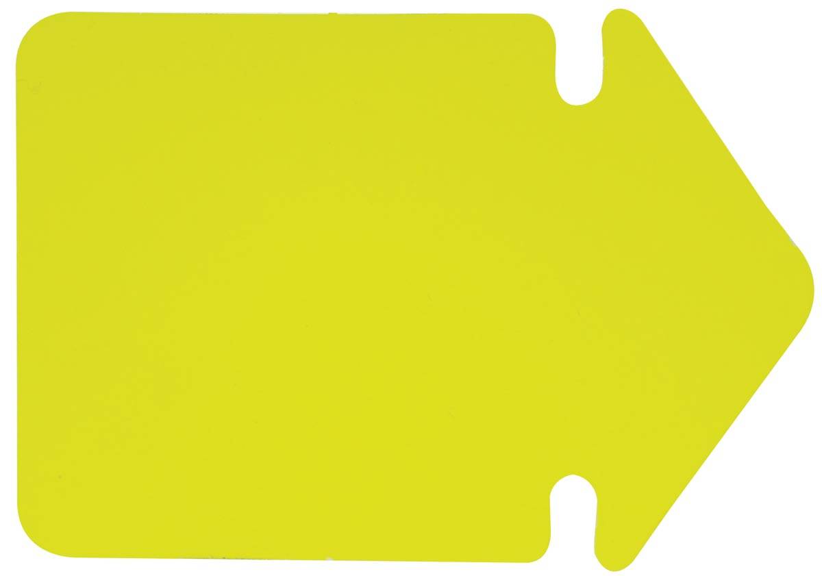 Folia etiketten in fluokarton, 24 cm, fluo geel (pijlen)
