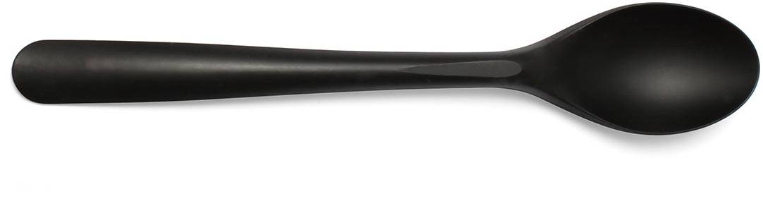 Folia lepel, herbruikbaar, uit CPLA, 19 cm, zwart, pak van 50 stuks