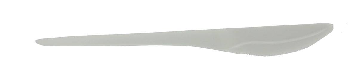 Folia mes, herbruikbaar, uit CPLA, 19 cm, wit, pak van 50 stuks