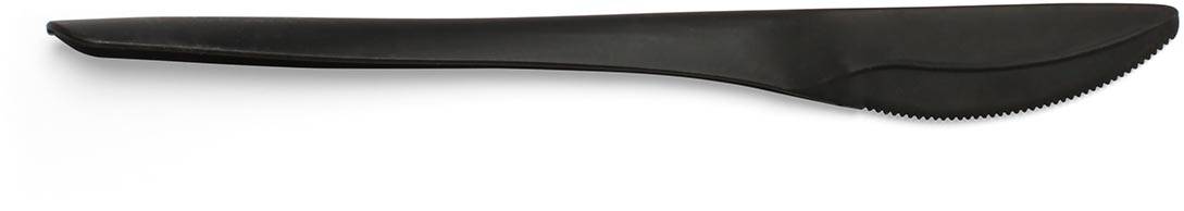 Folia mes, herbruikbaar, uit CPLA, 19 cm, zwart, pak van 50 stuks