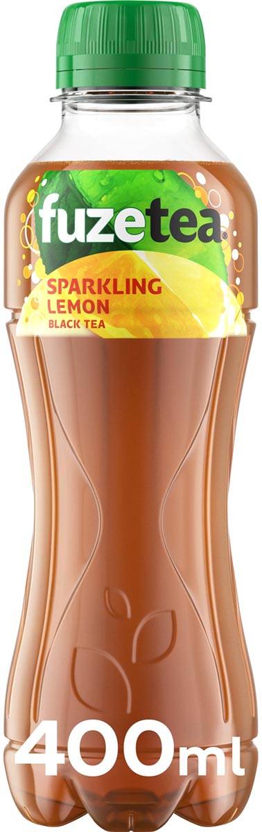 Fuze Tea bruisend zwarte thee frisdrank, fles van 40 cl, pak van 12 stuks