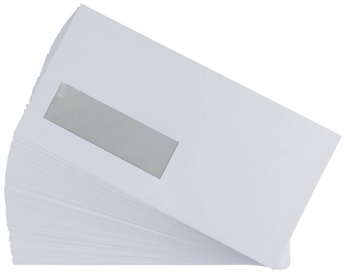 Gallery enveloppen ft 110 x 220 mm, venster links, stripsluiting, doos van 500 stuks
