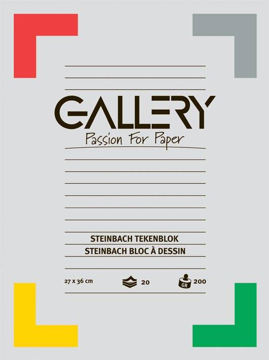Gallery Steinbach tekenblok, ft 27 x 36 cm, 200 g m², 20 vel
