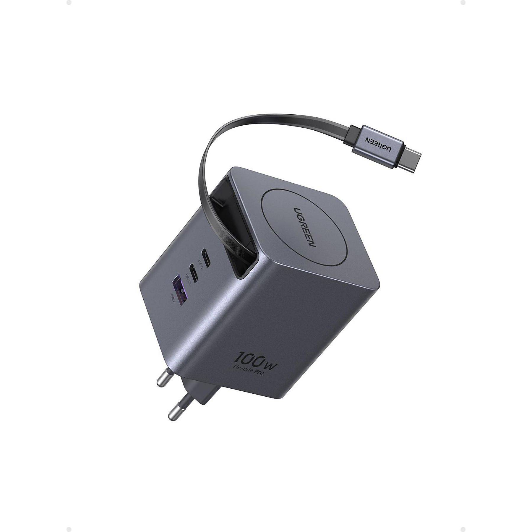UGREEN X616 100W GaN Fast Charger 2x USB-C 1x USB-A 1x extendable USB-C cable