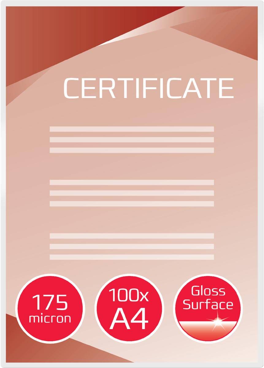 GBC Document lamineerhoes ft A4, 350 micron (2 x 175 micron), pak van 100 stuks