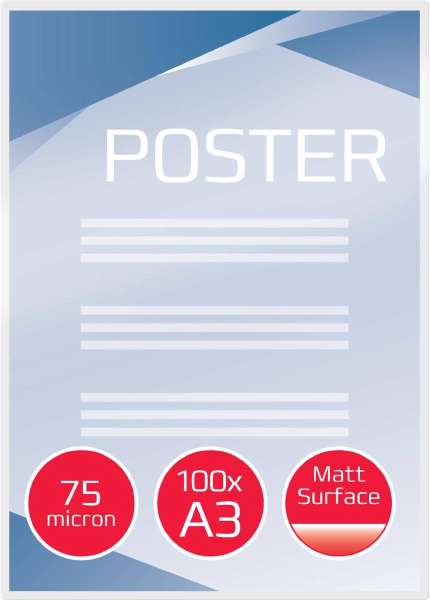 GBC Matt lamineerhoes ft A3, 150 micron (2 x 75 micron), mat, pak van 100 stuks