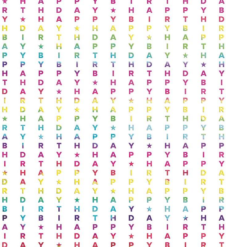 Geschenkpapier Rainbow, 70 cm x 1,5 m, 4 verschillende motieven