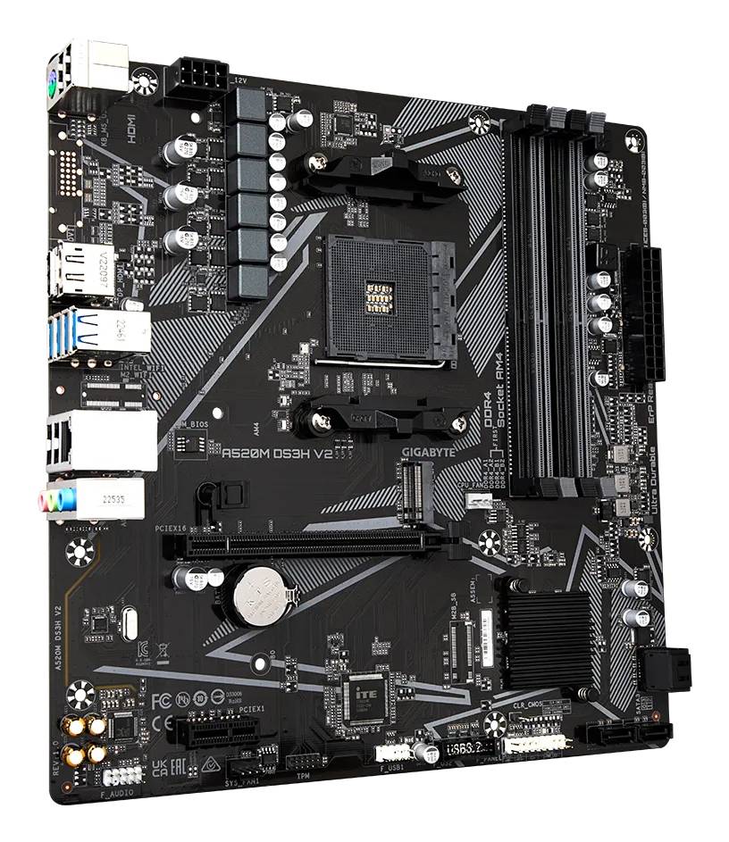 GIGABYTE A520M DS3H V2 moederbord Socket AM4 micro ATX