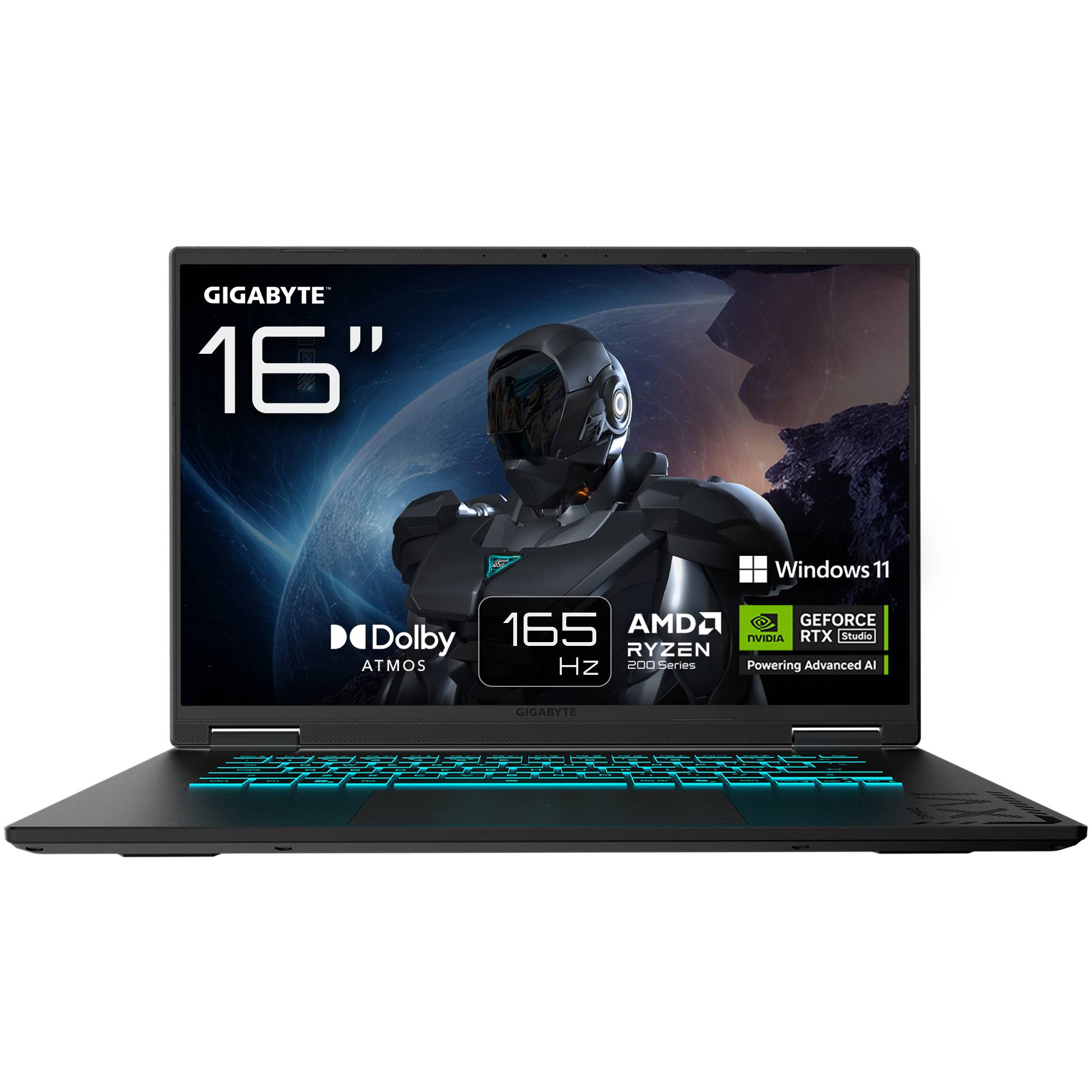 GIGABYTE GAMING A16 3VHK3EE864SH laptop AMD Ryzen™ 7 260 40,6 cm (16") WUXGA 32 GB DDR5-SDRAM 1 TB SSD NVIDIA GeForce RTX 5060 Wi-Fi 6E (802.11ax) Windows 11 Home Zwart