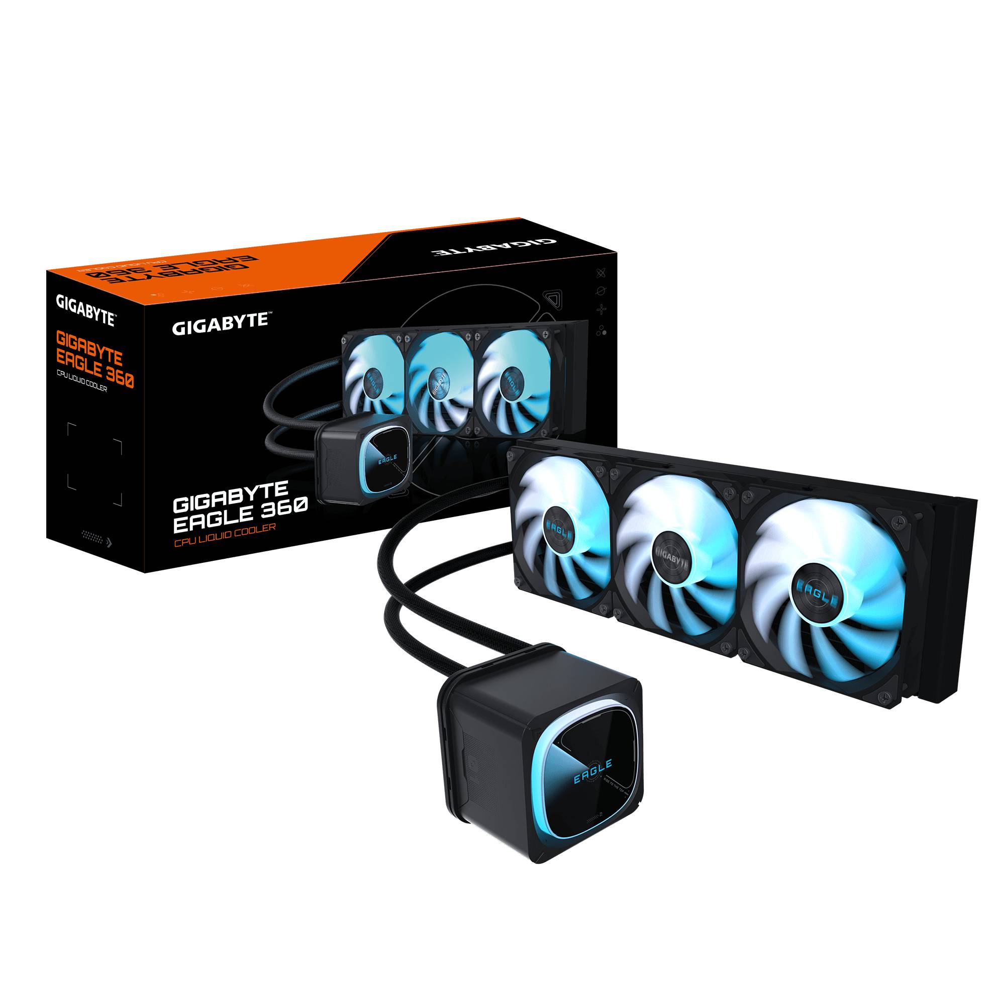 GIGABYTE EAGLE 360 Processor Alles-in-één vloeistofkoeler 12 cm Zwart 4 stuk(s)